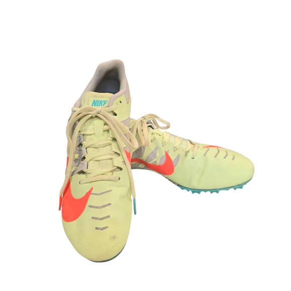 Nike Track and Field Sprint / Run Shoes with Spikes, Yellow Orange Teal 6m - Picture 1 of 10